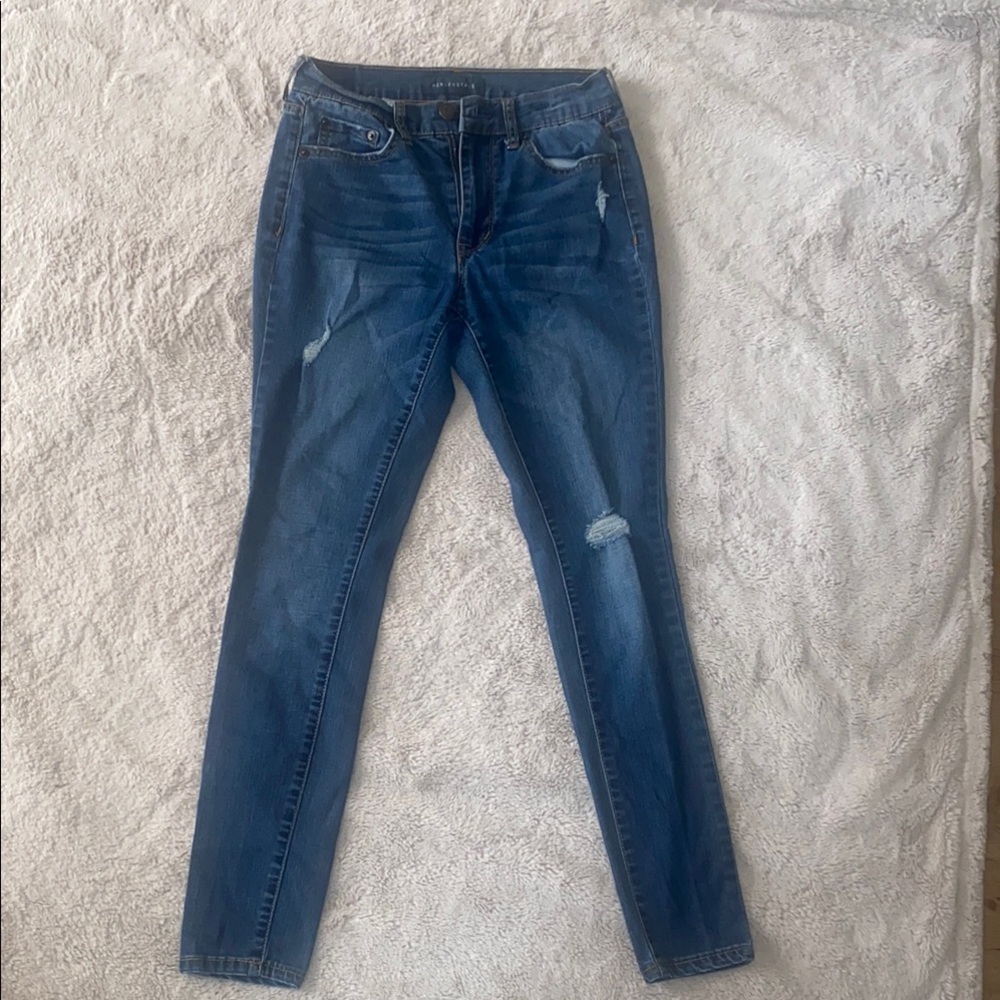 Aeropostale Blue Skinny Jeans with Distressed Style